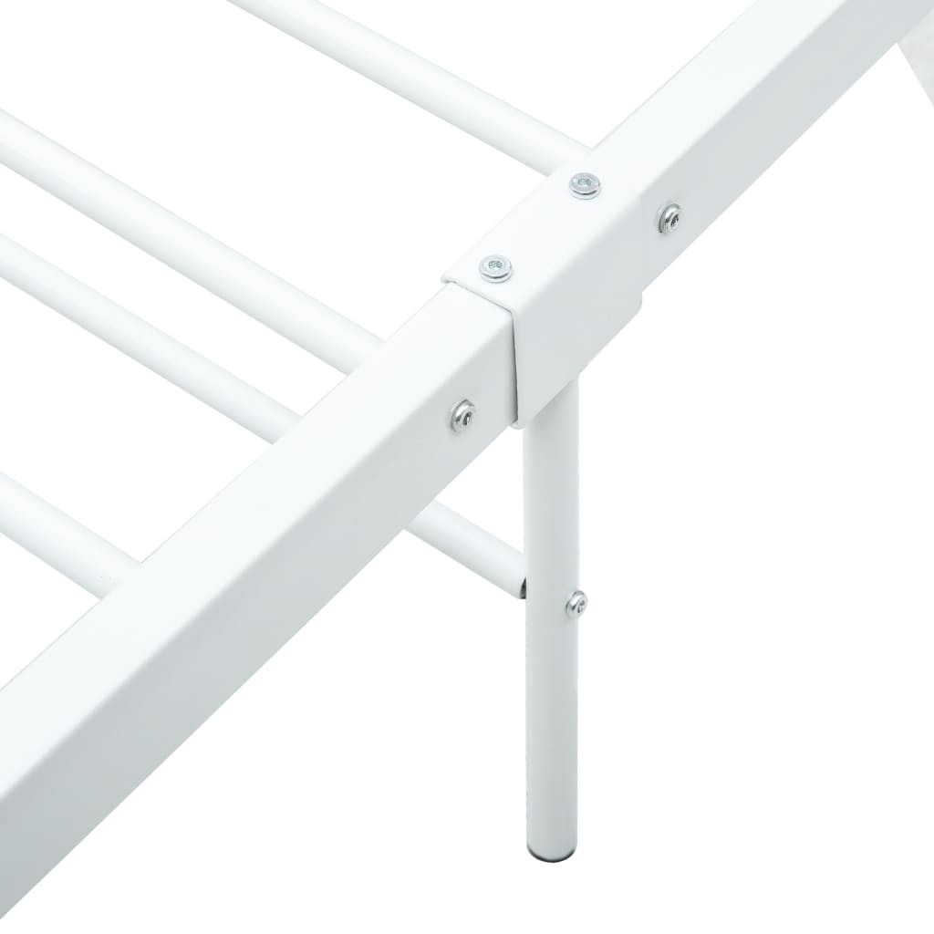 284693 vidaXL Bed Frame without Mattress White Metal 100x200 cm